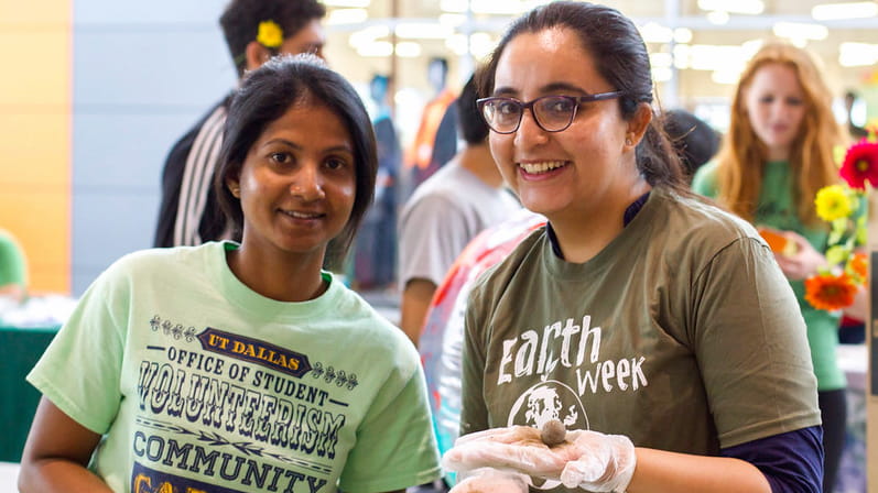 Students at an Earth Week event
